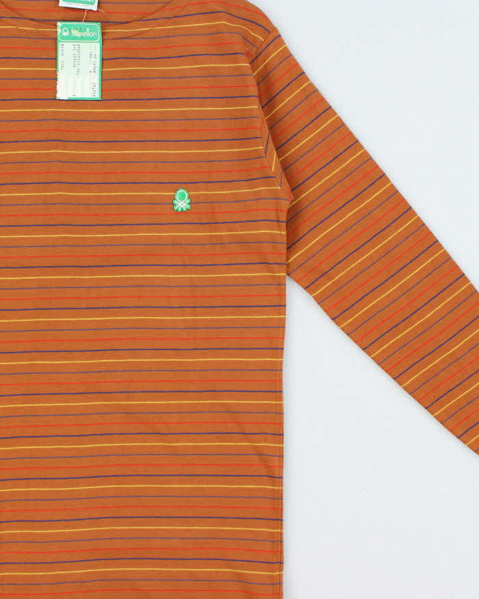 DSWT 1980s Benetton Stripe Long Sleeve T-shirt - S