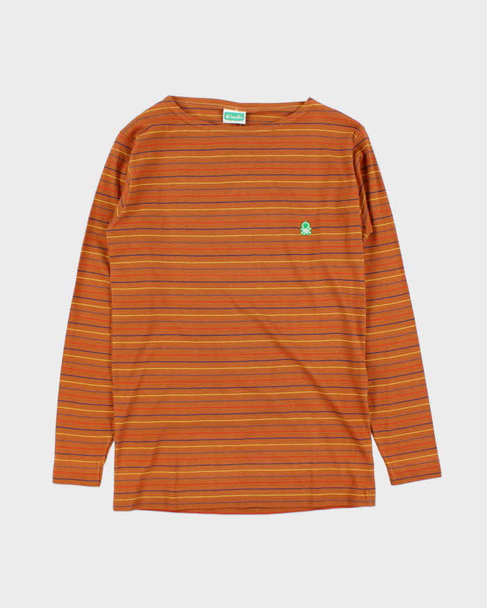 DSWT 1980s Benetton Stripe Long Sleeve T-shirt - M
