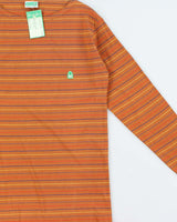 DSWT 1980s Benetton Stripe Long Sleeve T-shirt - M