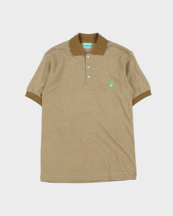 DSWT 1980s Benetton Stripe Polo Shirt - S