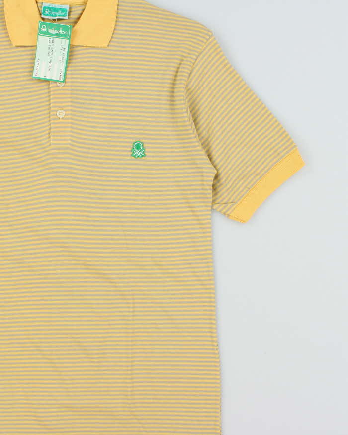 DSWT 1980s Benetton Stripe Polo Shirt - S