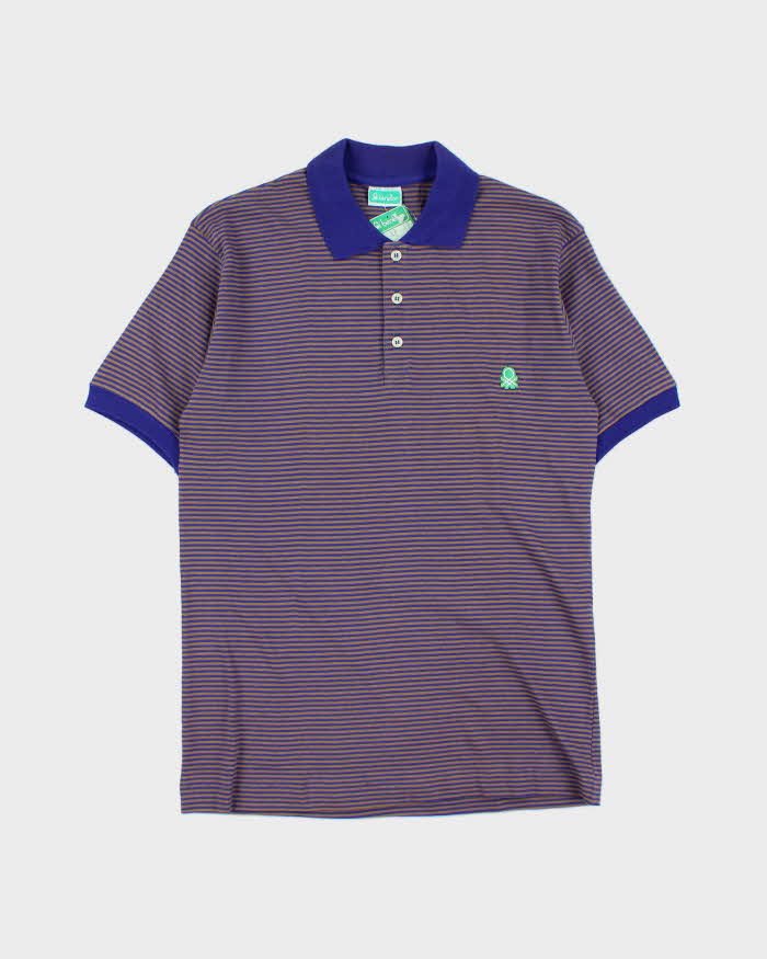 DSWT 1980s Benetton Stripe Polo Shirt - M