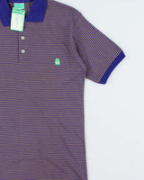 DSWT 1980s Benetton Stripe Polo Shirt - M