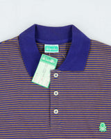 DSWT 1980s Benetton Stripe Polo Shirt - M