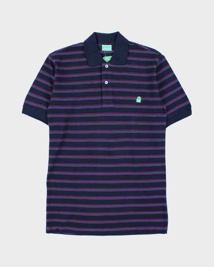 DSWT 1980s Benetton Stripe Polo Shirt - M