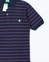 DSWT 1980s Benetton Stripe Polo Shirt - M