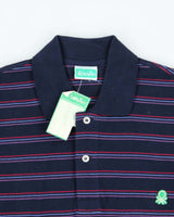 DSWT 1980s Benetton Stripe Polo Shirt - M