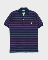DSWT 1980s Benetton Stripe Polo Shirt - L