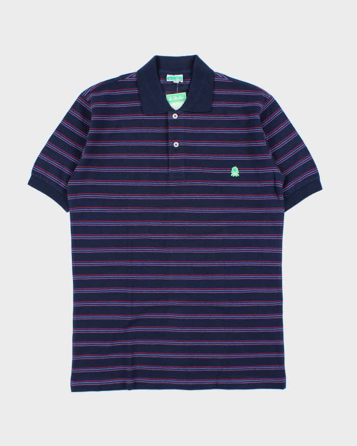 DSWT 1980s Benetton Stripe Polo Shirt - L