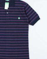 DSWT 1980s Benetton Stripe Polo Shirt - L