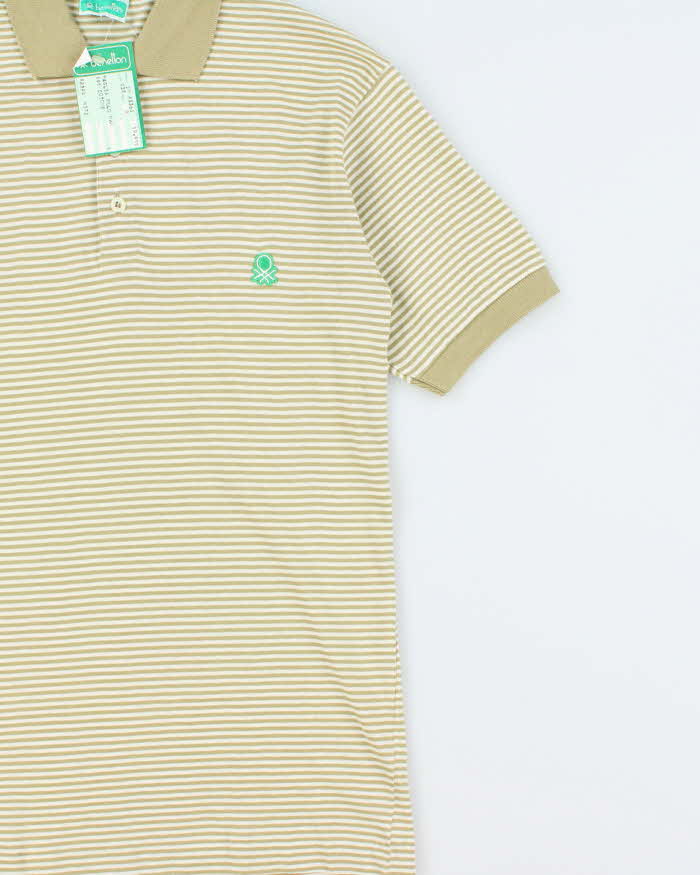 DSWT 1980s Benetton Stripe Polo Shirt - S