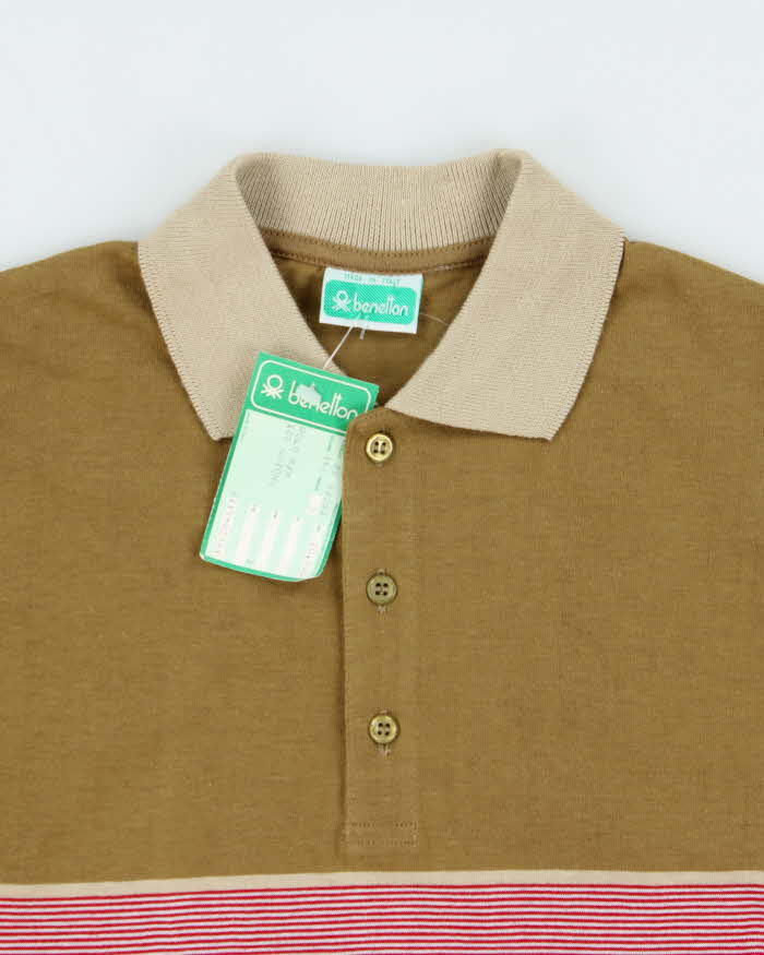 DSWT 1980s Benetton Short Sleeve Polo Shirt - S