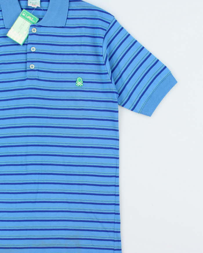 DSWT 1980s Benetton Stripe Polo Shirt - S