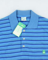 DSWT 1980s Benetton Stripe Polo Shirt - S