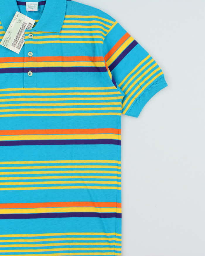 DSWT 1980s Benetton Stripe Polo Shirt - S