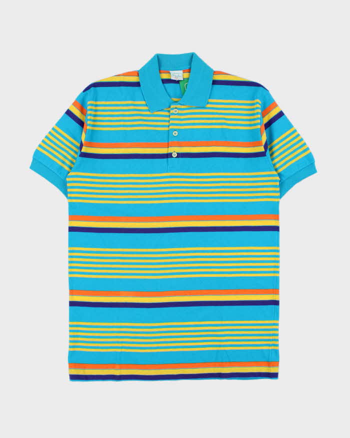 DSWT 1980s Benetton Stripe Polo Shirt - L