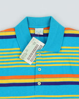 DSWT 1980s Benetton Stripe Polo Shirt - L