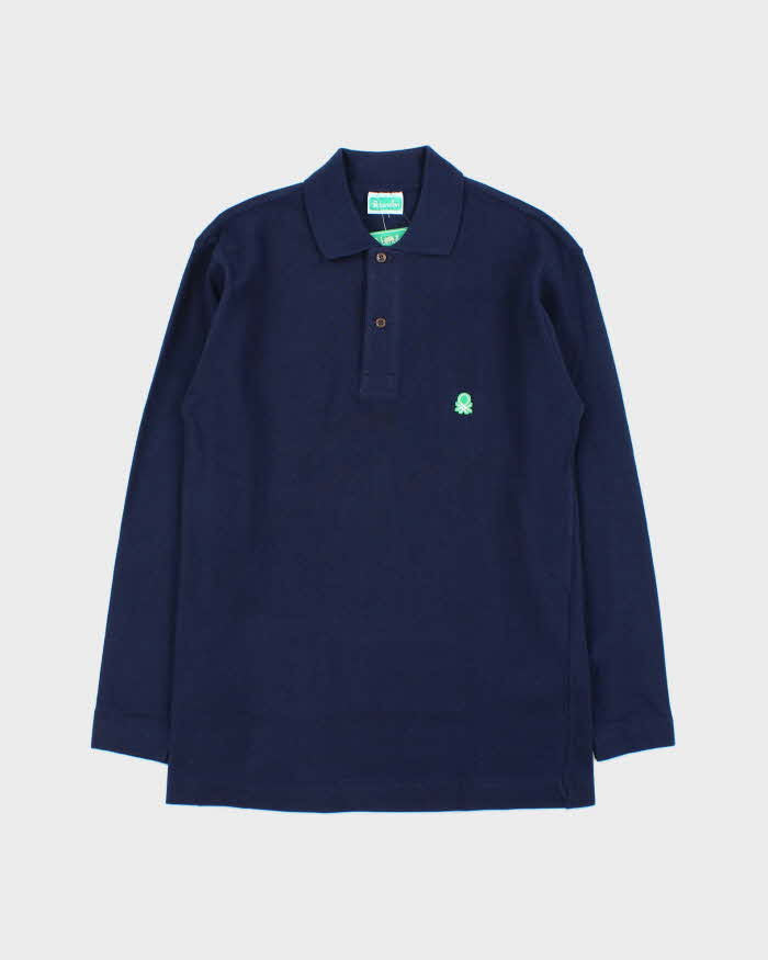 DSWT 1980s Benetton Long Sleeve Polo Shirt - S
