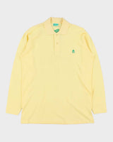 DSWT 1980s Benetton Long Sleeve Polo Shirt - XL