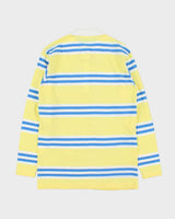 DSWT 1980s Benetton Stripe Long Sleeve Polo Shirt - M