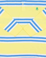 DSWT 1980s Benetton Stripe Long Sleeve Polo Shirt - M