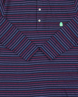 DSWT 1980s Benetton Stripe Long Sleeve Polo Shirt - M