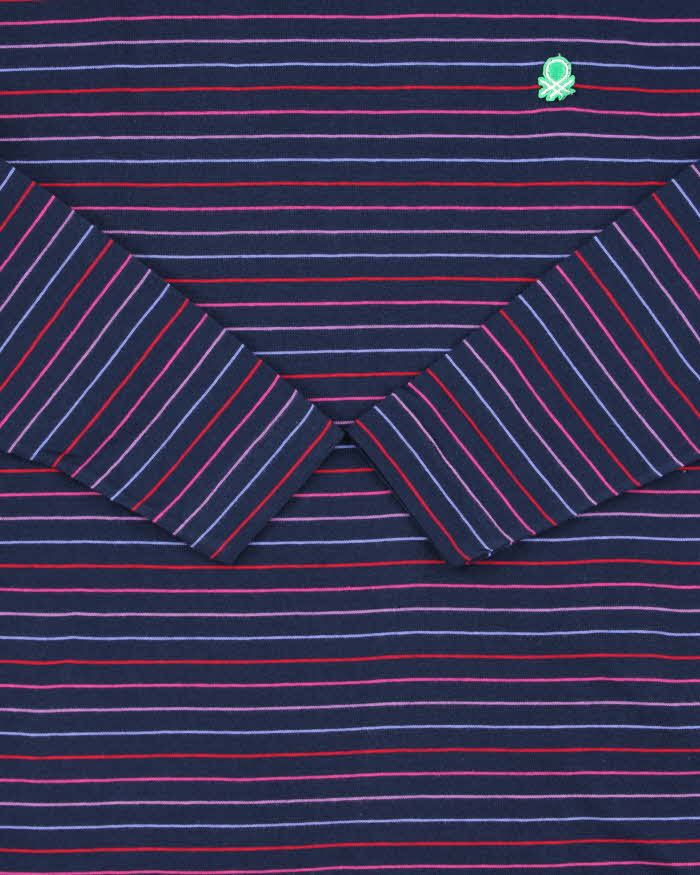 DSWT 1980s Benetton Stripe Long Sleeve T-shirt - M