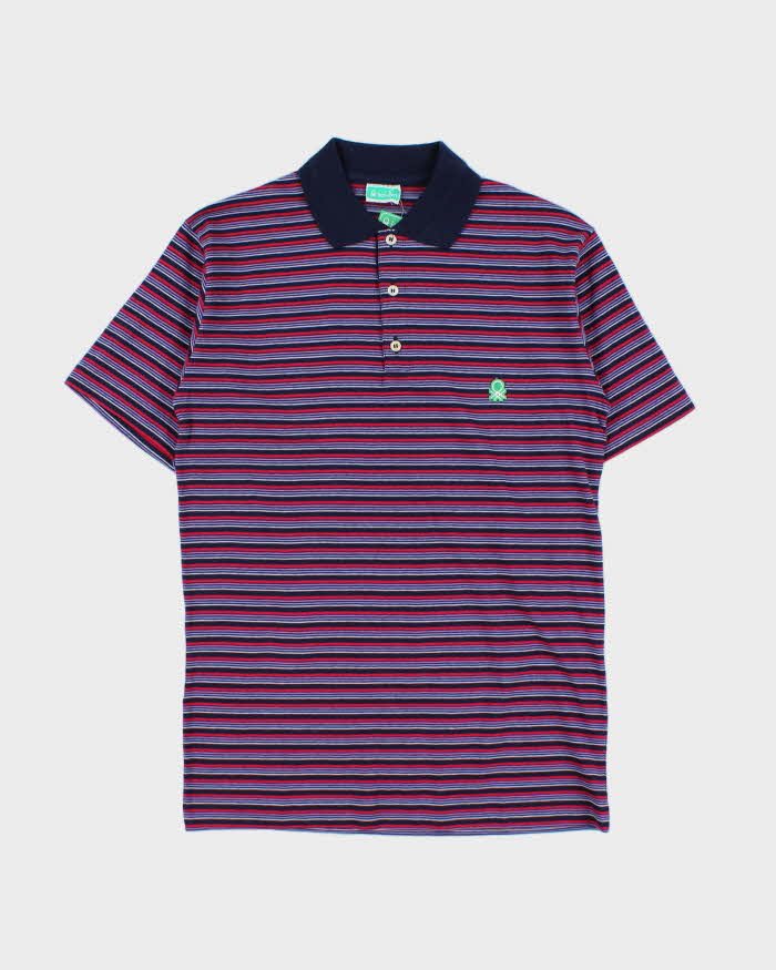 DSWT 1980s Benetton Stripe Polo Shirt - S