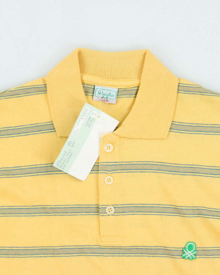 DSWT 1980s Benetton Stripe Polo Shirt - S