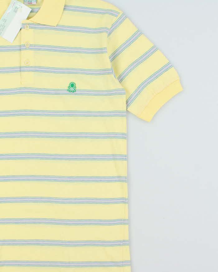 DSWT 1980s Benetton Stripe Polo Shirt - S