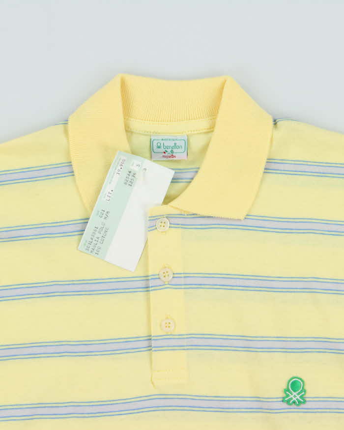 DSWT 1980s Benetton Stripe Polo Shirt - S