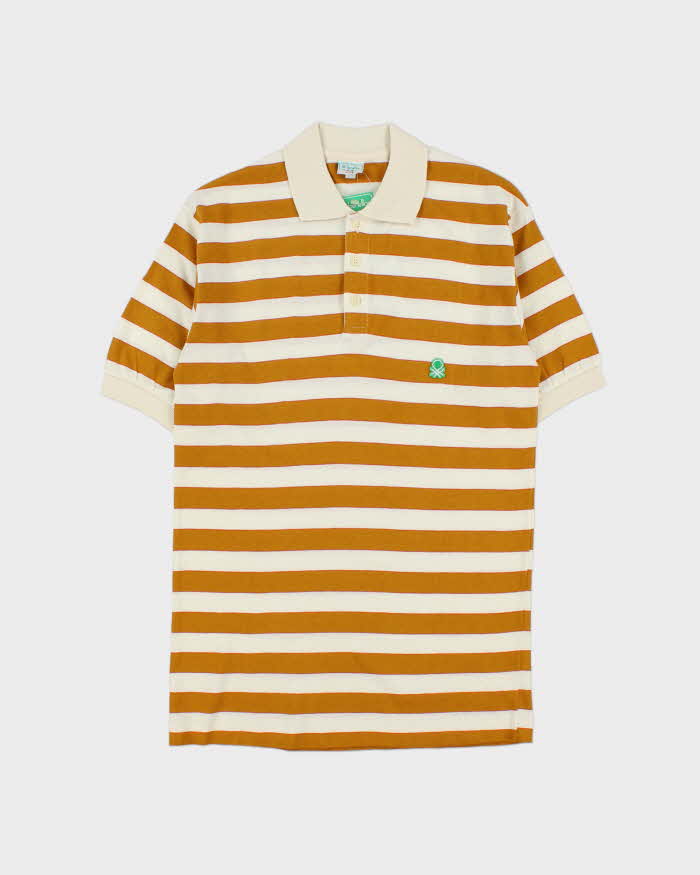 DSWT 1980s Benetton Stripe Polo Shirt - S