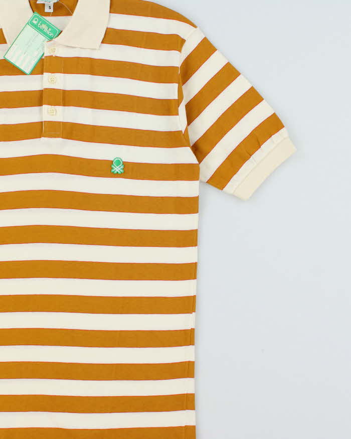 DSWT 1980s Benetton Stripe Polo Shirt - S