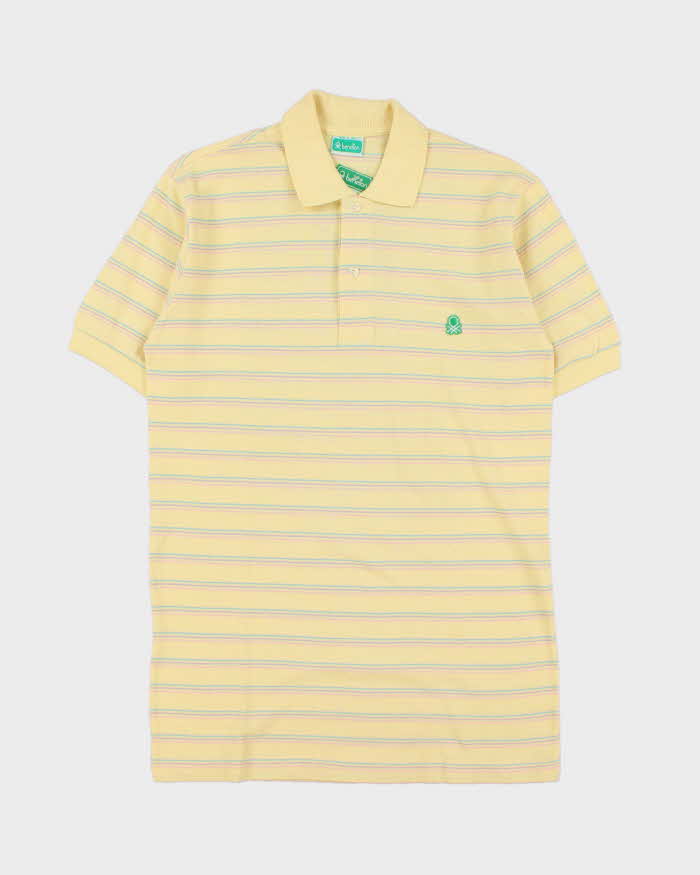 DSWT 1980s Benetton Stripe Polo Shirt - L
