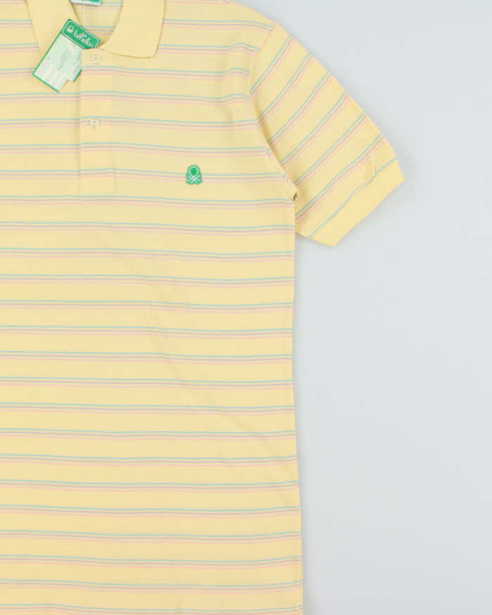 DSWT 1980s Benetton Stripe Polo Shirt - L