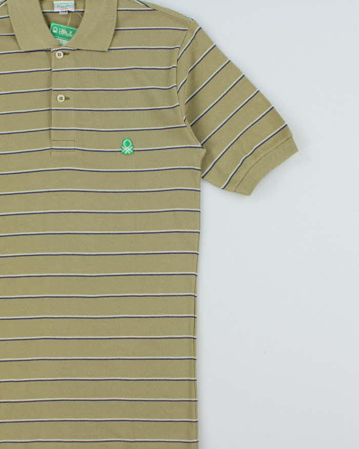 DSWT 1980s Benetton Stripe Polo Shirt - XS