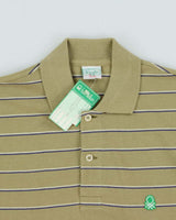 DSWT 1980s Benetton Stripe Polo Shirt - XS