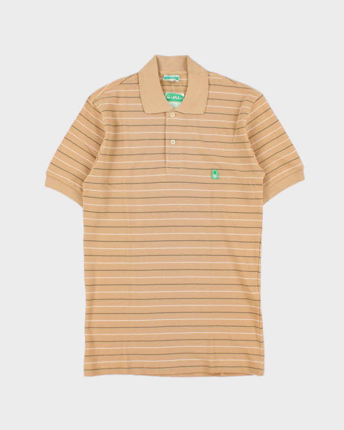 DSWT 1980s Benetton Stripe Polo Shirt - M
