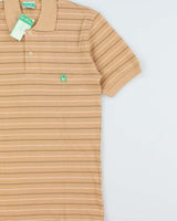 DSWT 1980s Benetton Stripe Polo Shirt - M