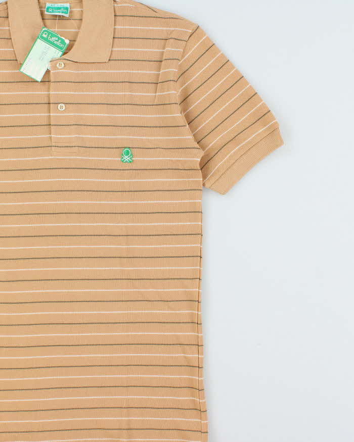 DSWT 1980s Benetton Stripe Polo Shirt - M