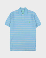 DSWT 1980s Benetton Stripe Polo Shirt - M