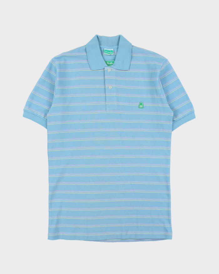 DSWT 1980s Benetton Stripe Polo Shirt - M