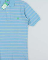 DSWT 1980s Benetton Stripe Polo Shirt - M