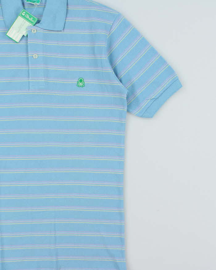 DSWT 1980s Benetton Stripe Polo Shirt - M