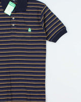 DSWT 1980s Benetton Stripe Polo Shirt - S