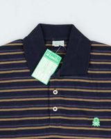 DSWT 1980s Benetton Stripe Polo Shirt - S