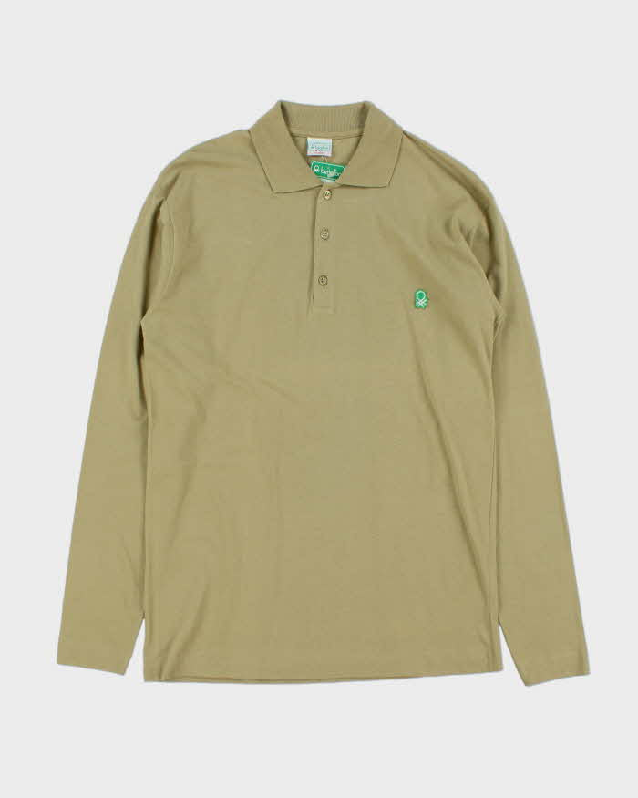 DSWT 1980s Benetton Long Sleeve Polo Shirt - L