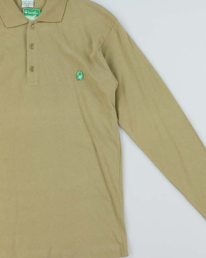 DSWT 1980s Benetton Long Sleeve Polo Shirt - L