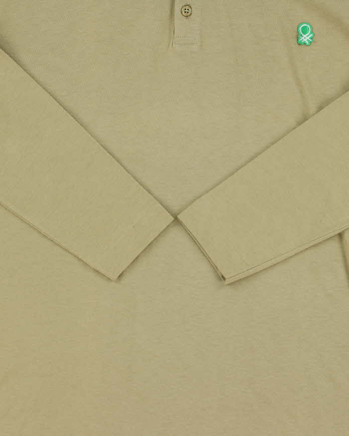 DSWT 1980s Benetton Long Sleeve Polo Shirt - L