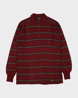 Deadstock 1970s Wrangler Stripe Long Sleeve Polo Shirt - M